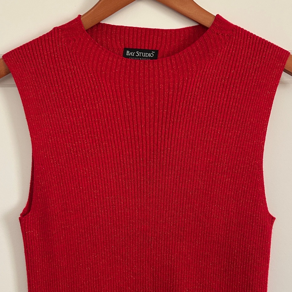 Vintage Metallic Threads Softer Ribbed Sleeveless Top